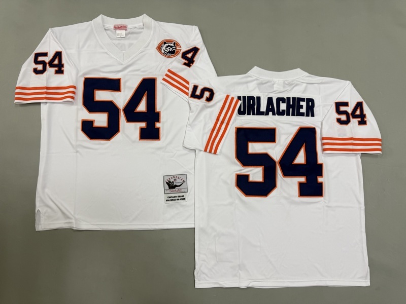 Men 2025 Nike Chicago Bears #54 Urlacher white Throwback Limited NFL Jersey style 001